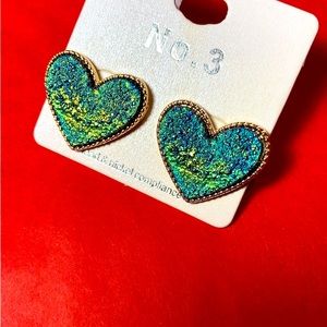 Multi color heart earrings